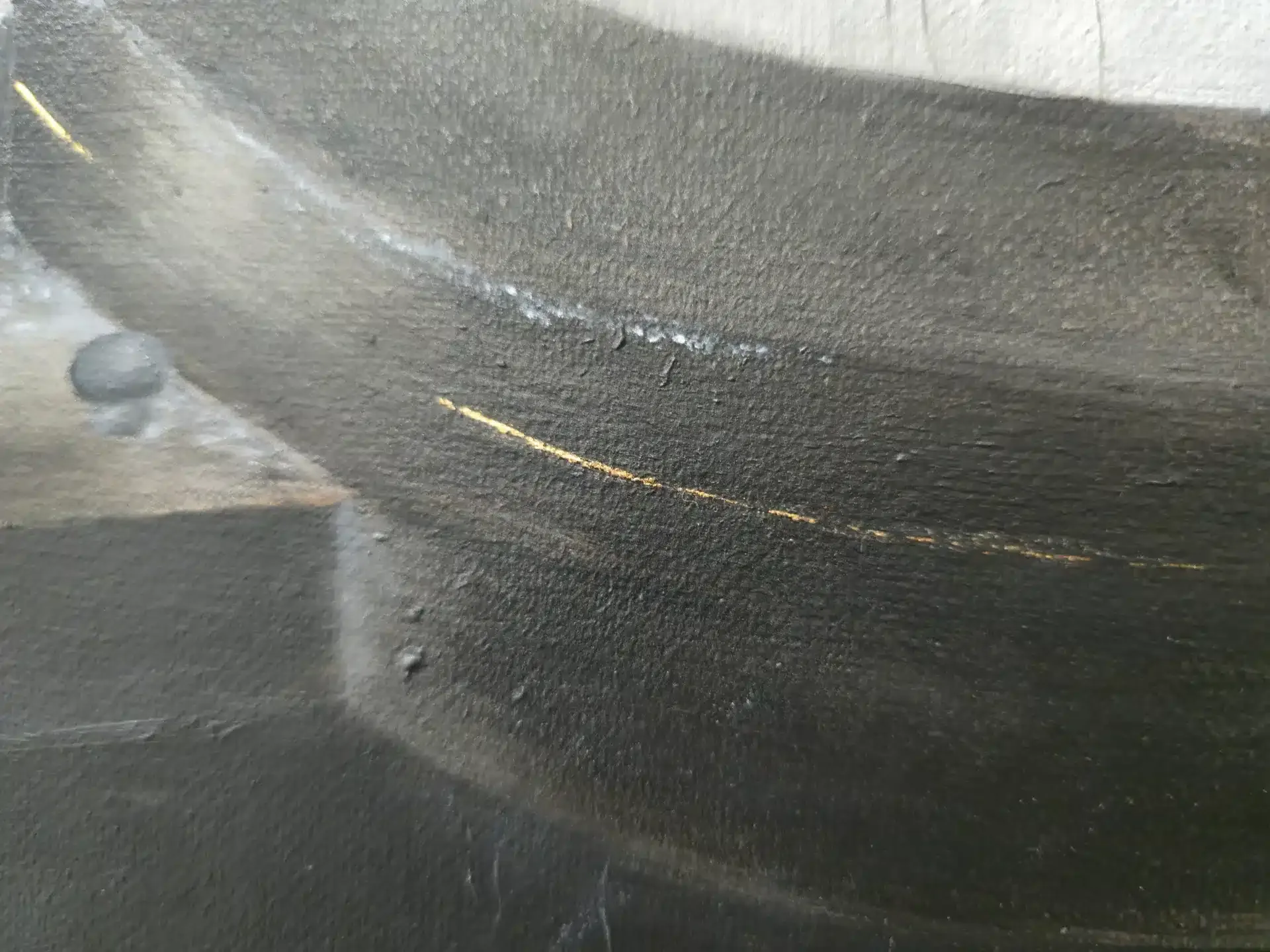 Close view of artwork by Agu Kleme